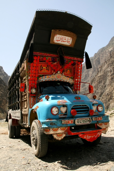 beautiful decorated truck in hunza.JPG